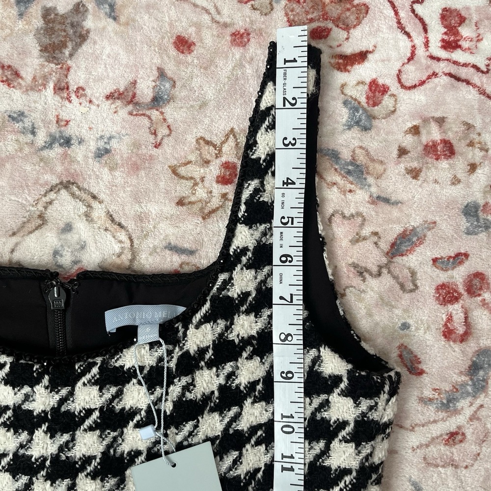 Antonio Melani Macy Wool Blend Houndstooth‎ Square Neck Sleeveless Mini Dress 10 - Picture 12 of 14